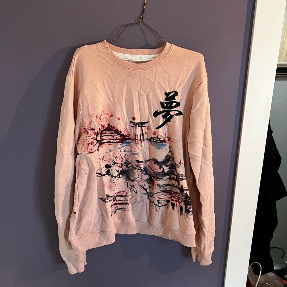 Japanese Style Pink Crewneck